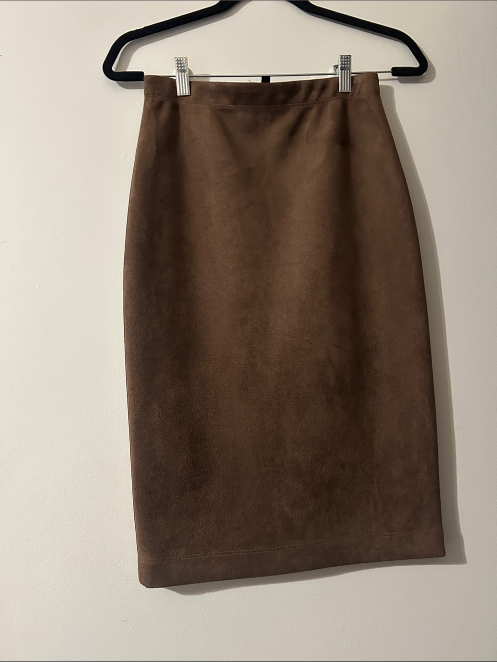 BCBGMaxAzria Brown Faux Suede Pencil Skirt